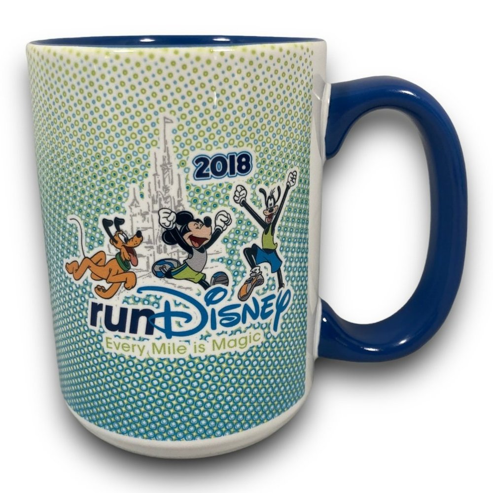 Run Disney Coffee Mug Cup 2018 Every Mile Is Magic Collectible Mickey Goofy